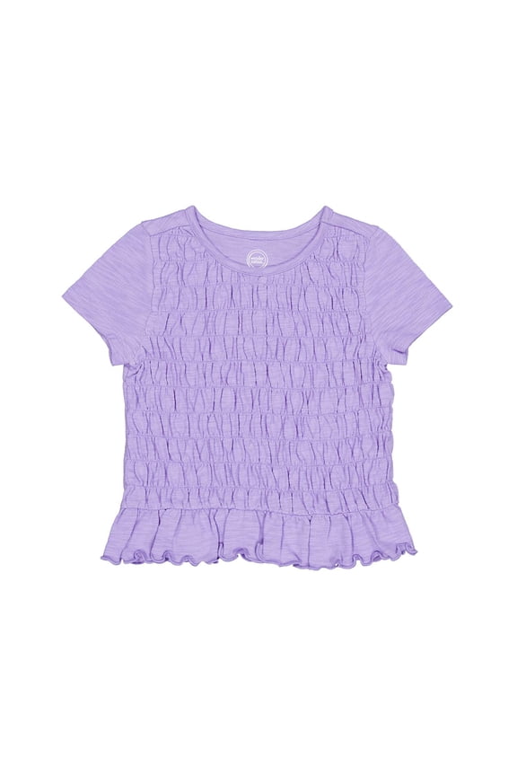 Girls Short Sleeve Smocked Top, Sizes 4-18 & Plus
