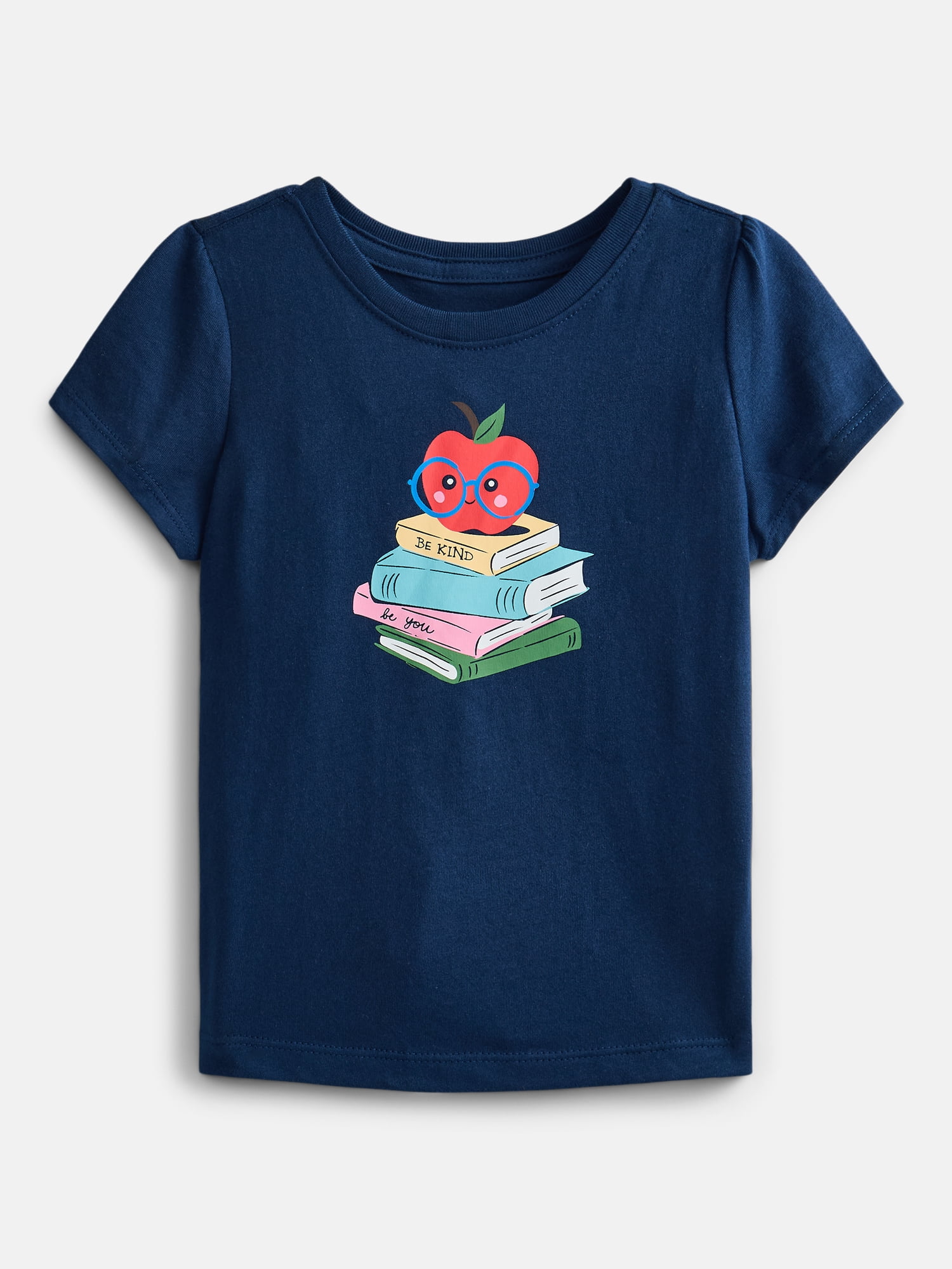 Wonder Nation Toddler Girls Graphic Tee with Short Puff Sleeves, Sizes 18M-5T