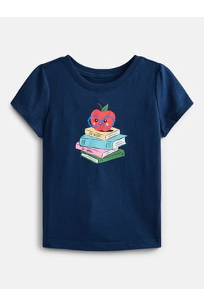 Toddler Girls Graphic Tee with Short Puff Sleeves, Sizes 18M-5T
