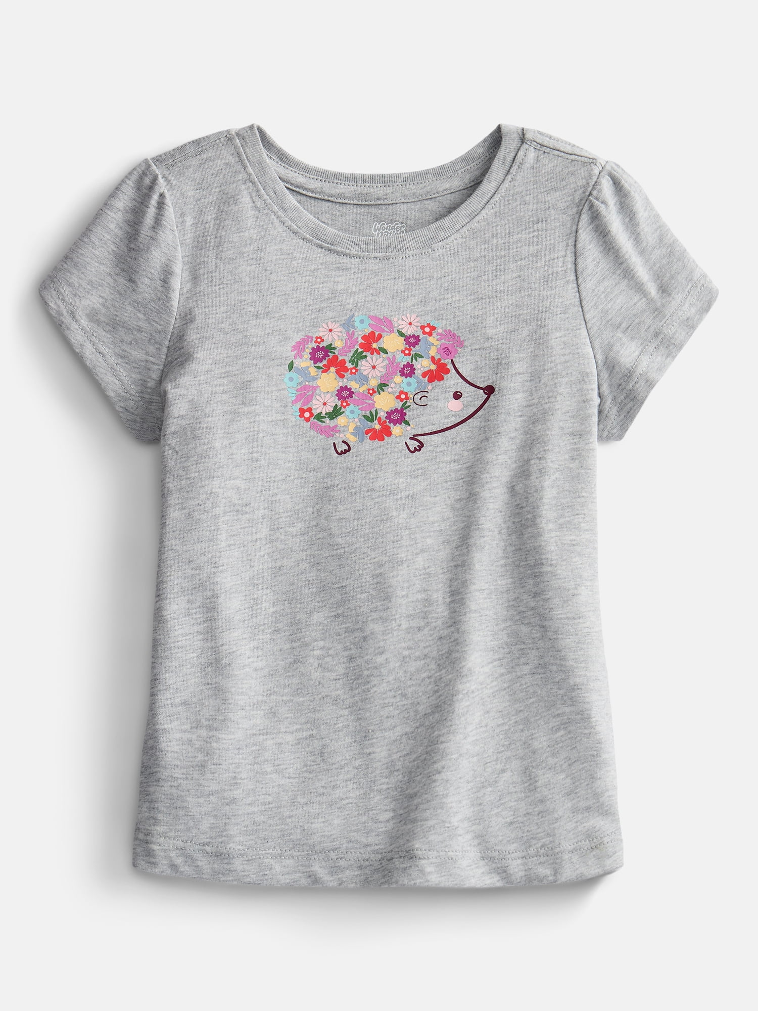 Wonder Nation Toddler Girls Graphic Tee with Short Puff Sleeves, Sizes 18M-5T