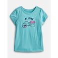 thumbnail image 1 of Wonder Nation Toddler Girls Graphic Tee with Short Puff Sleeves, Sizes 18M-5T, 1 of 3