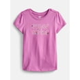 thumbnail image 1 of Wonder Nation Toddler Girls Graphic Tee with Short Puff Sleeves, Sizes 18M-5T, 1 of 3