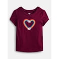 thumbnail image 1 of Wonder Nation Toddler Girls Graphic Tee with Short Puff Sleeves, Sizes 18M-5T, 1 of 4