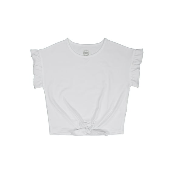 Wonder Nation Girls Short Sleeve Tie Front Tee, Sizes 4-18 & Plus