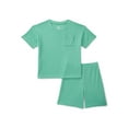 thumbnail image 1 of Wonder Nation Boys Waffle Knit Short Sleeve Top and Shorts Pajama Set, 2-Piece, Sizes 4-18, 1 of 3