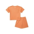 thumbnail image 1 of Wonder Nation Boys Waffle Knit Short Sleeve Top and Shorts Pajama Set, 2-Piece, Sizes 4-18, 1 of 3