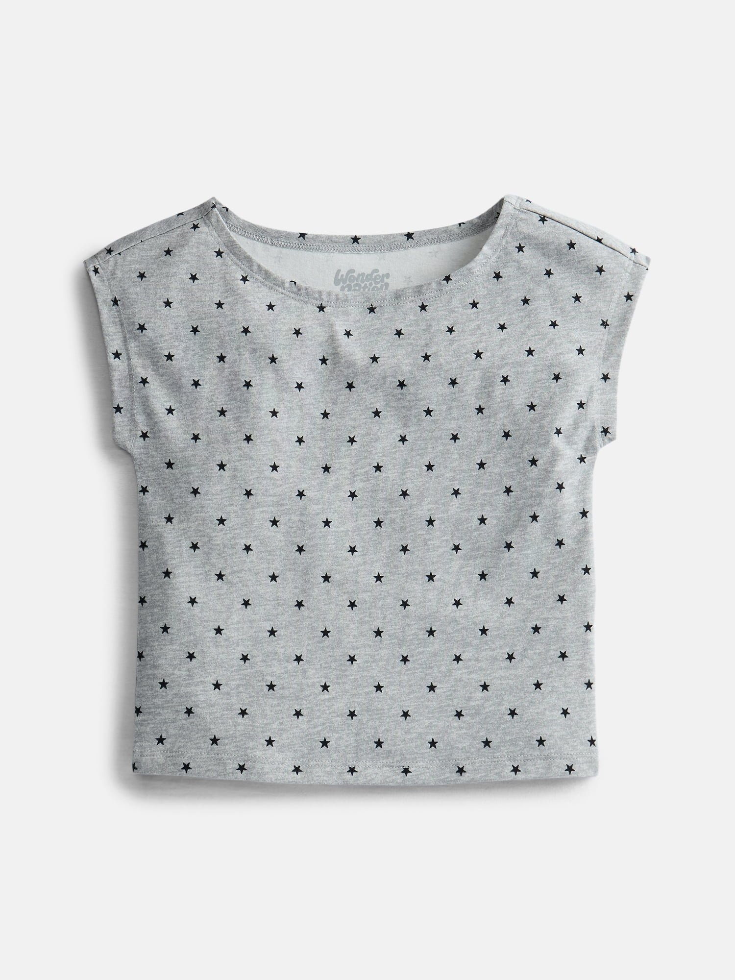 Wonder Nation Girls Boat Neck Top with Short Sleeves, Sizes 4-18 & Plus