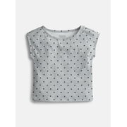 Wonder Nation Girls Boat Neck Top with Short Sleeves, Sizes 4-18 & Plus