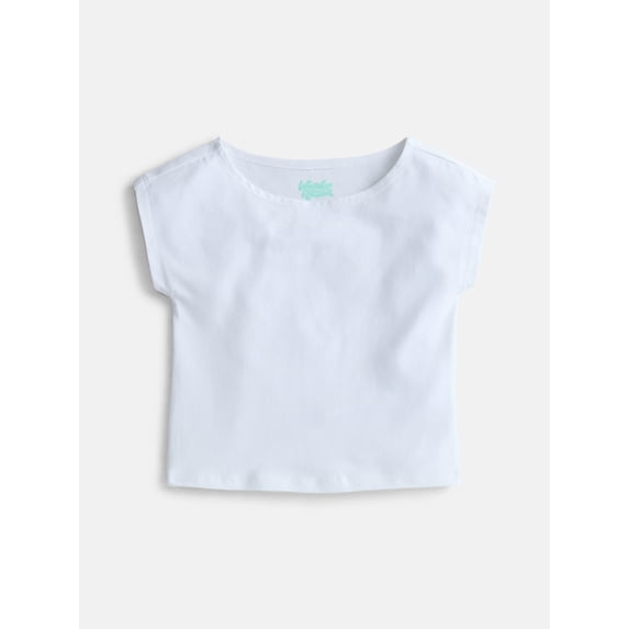 Wonder Nation Girls Boat Neck Top with Short Sleeves, Sizes 4-18 & Plus