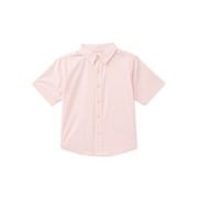 Wonder Nation Boys Cotton Button Down Shirt with Short Sleeves, Sizes 4/5-18 & Husky