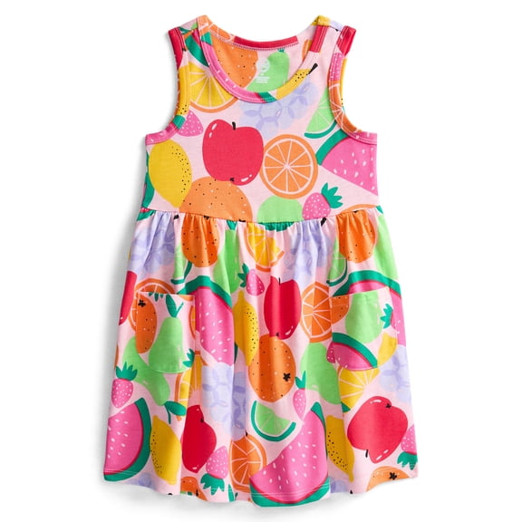 Wonder Nation Toddler Girls Sleeveless Knit Tank Play Dress, Sizes 12M–5T