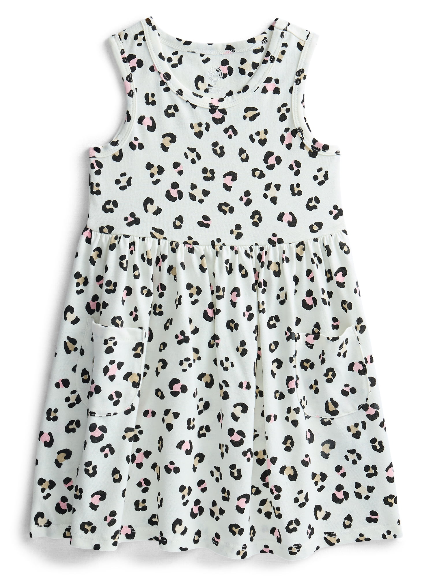 Wonder Nation Toddler Girls Sleeveless Knit Tank Play Dress, Sizes 12M–5T