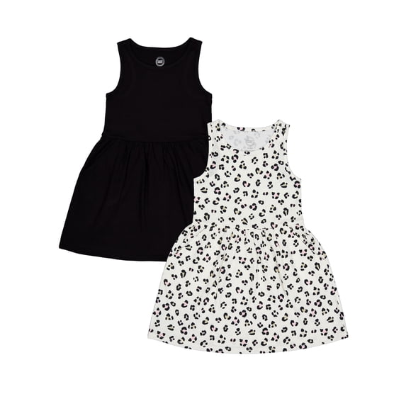 Wonder Nation Girls Tank Play Dress 2pk, Sizes 4-18 & Plus