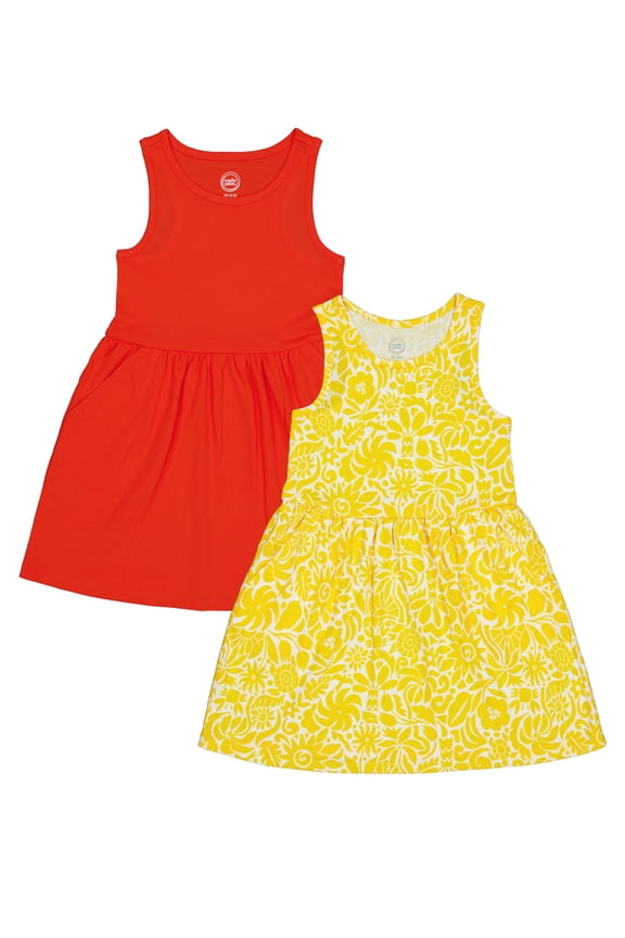 Girls Tank Play Dress 2pk, Sizes 4-18 & Plus
