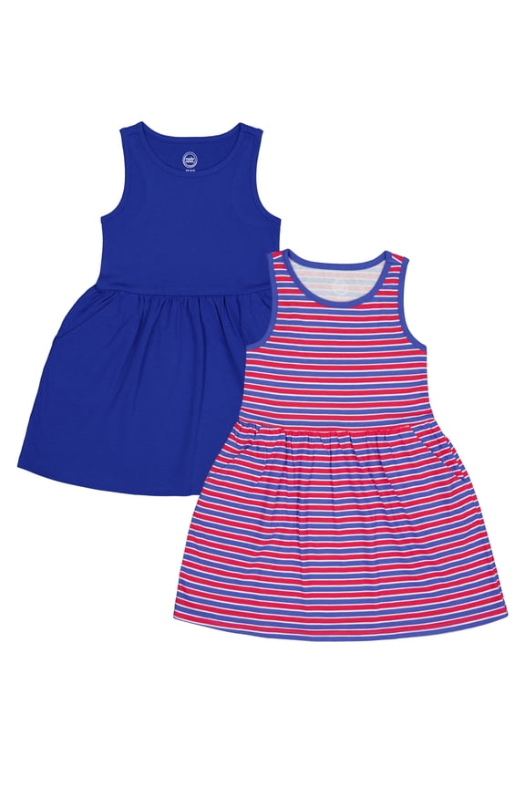 Girls Tank Play Dress 2pk, Sizes 4-18 & Plus