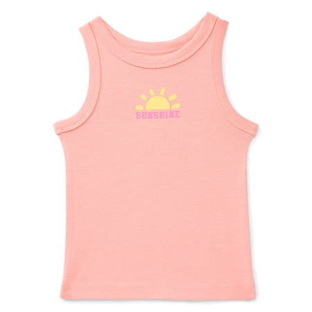 Wonder Nation Toddler Girls Ribbed Tank Top, Sizes 18M-5T