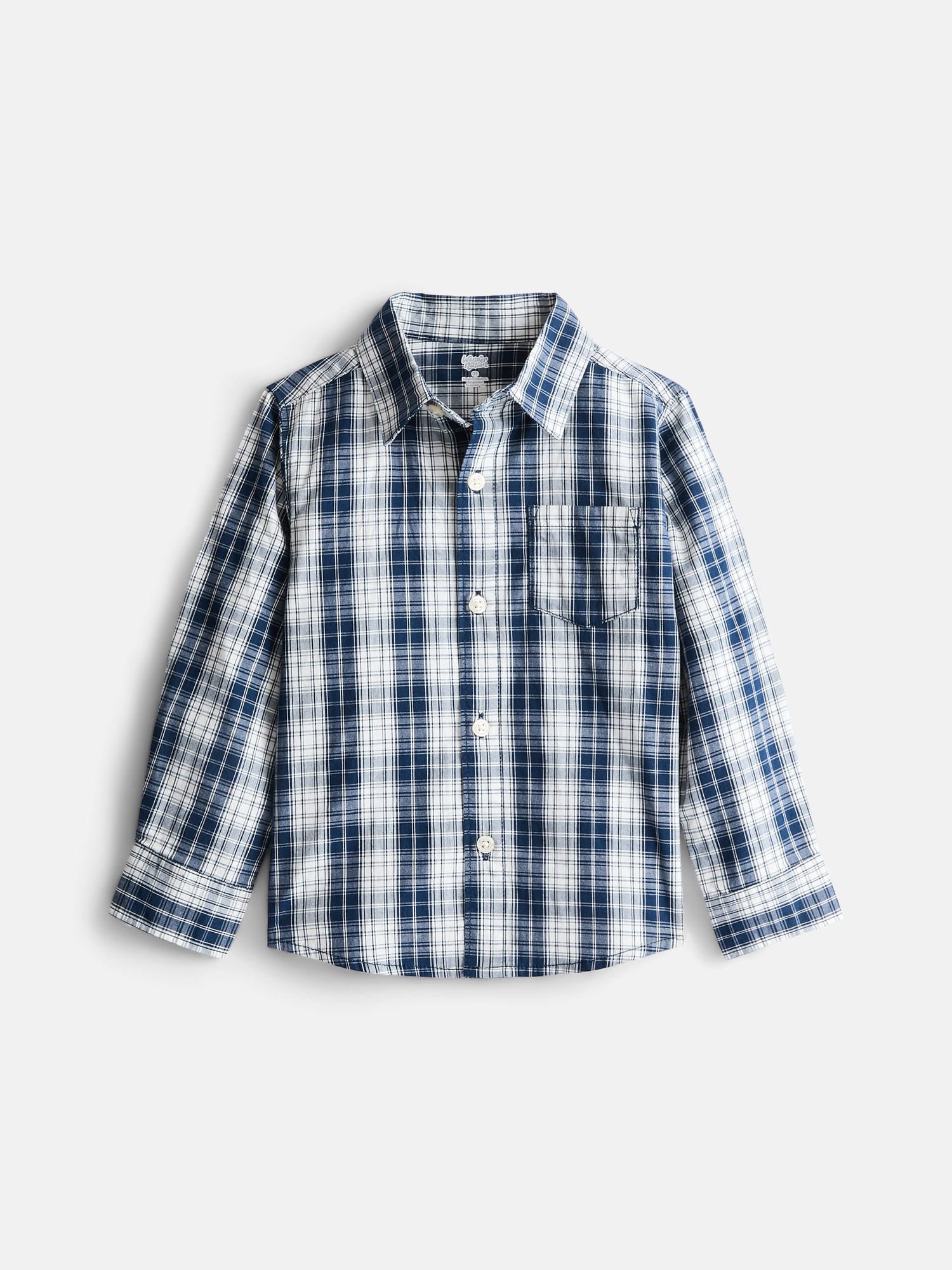Wonder Nation Toddler Boys' Button Down Poplin Shirt with Long Sleeves, Sizes 12M-5T