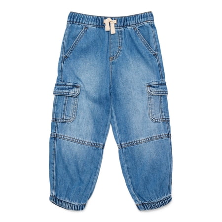Wonder Nation Baby and Toddler Boys Cotton Cargo Jogger Pants, Sizes 12M-5T