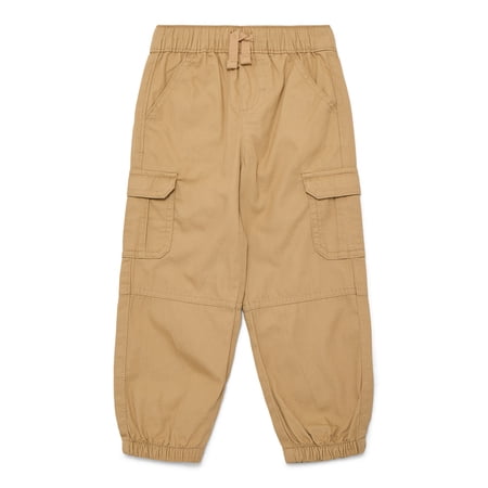Wonder Nation Baby and Toddler Boys Cotton Cargo Jogger Pants, Sizes 12M-5T