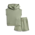 thumbnail image 1 of Wonder Nation Toddler Boys' French Terry Sleeveless Hoodie and Shorts Set, 2-Piece, Sizes 12M-5T, 1 of 3