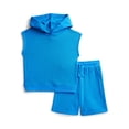 thumbnail image 1 of Wonder Nation Toddler Boys' French Terry Sleeveless Hoodie and Shorts Set, 2-Piece, Sizes 12M-5T, 1 of 3