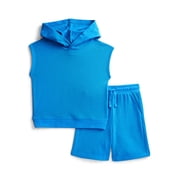Toddler Boys' French Terry Sleeveless Hoodie and Shorts Set, 2-Piece, Sizes 12M-5T