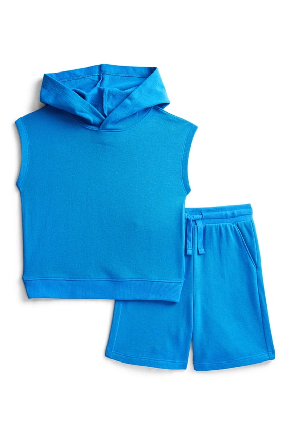 Toddler Boys' French Terry Sleeveless Hoodie and Shorts Set, 2-Piece, Sizes 12M-5T