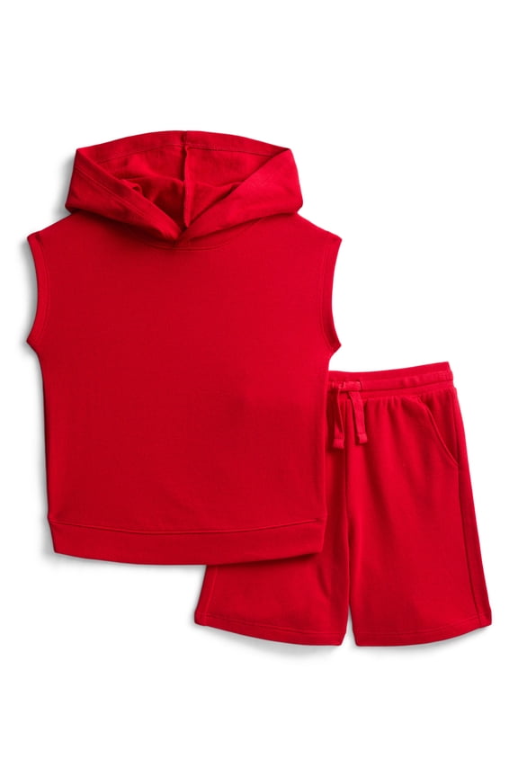 Toddler Boys' French Terry Sleeveless Hoodie and Shorts Set, 2-Piece, Sizes 12M-5T