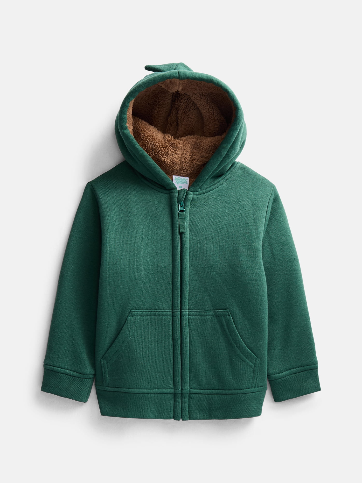 Wonder Nation Toddler Fleece- Lined Zip Hoodie, Sizes 12M-5T