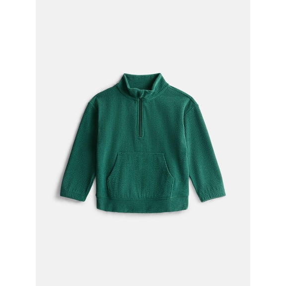 Wonder Nation Toddler Boys' Corduroy Quarter Zip Pullover Top, Sizes 12M-5T