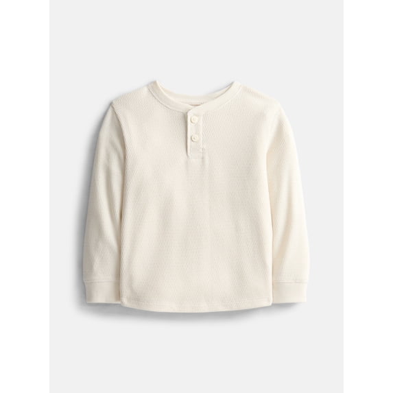Wonder Nation Toddler Boys Thermal Henley Shirt with Long Sleeves, Sizes 12M-5T