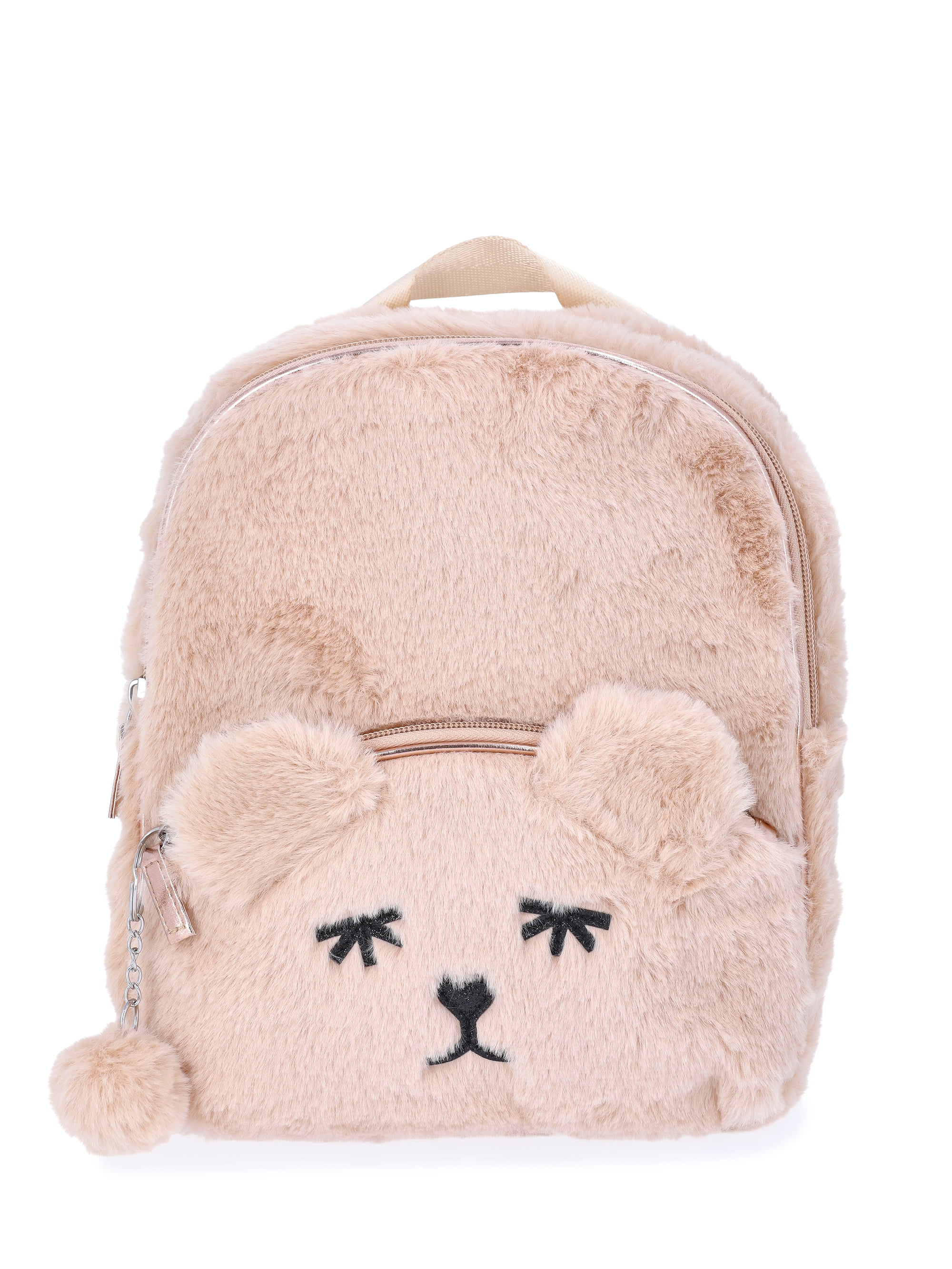 Wonder Nation Girls Faux Fur Bear Mini Backpack, Ivory