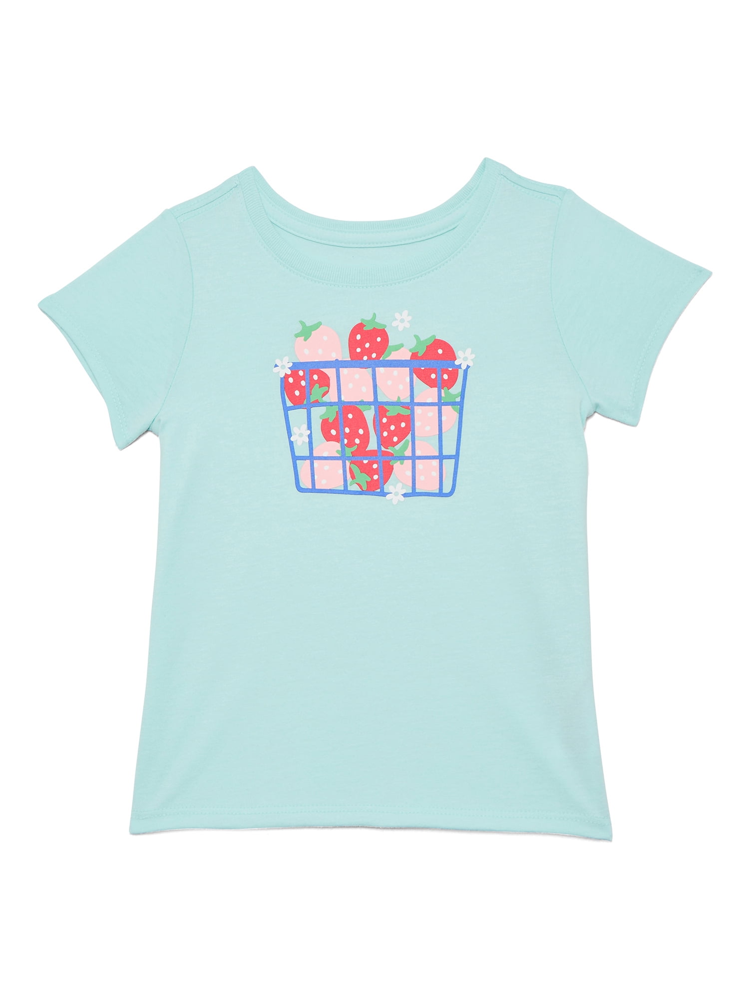 Wonder Nation Toddler Girls Tee with Short Sleeves, Sizes 18M-5T
