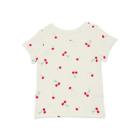 Wonder Nation Toddler Girls Tee with Short Sleeves, Sizes 18M-5T