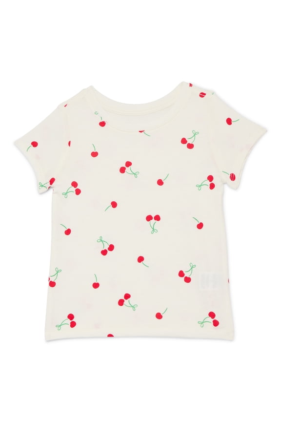 Toddler Girls Tee with Short Sleeves, Sizes 18M-5T