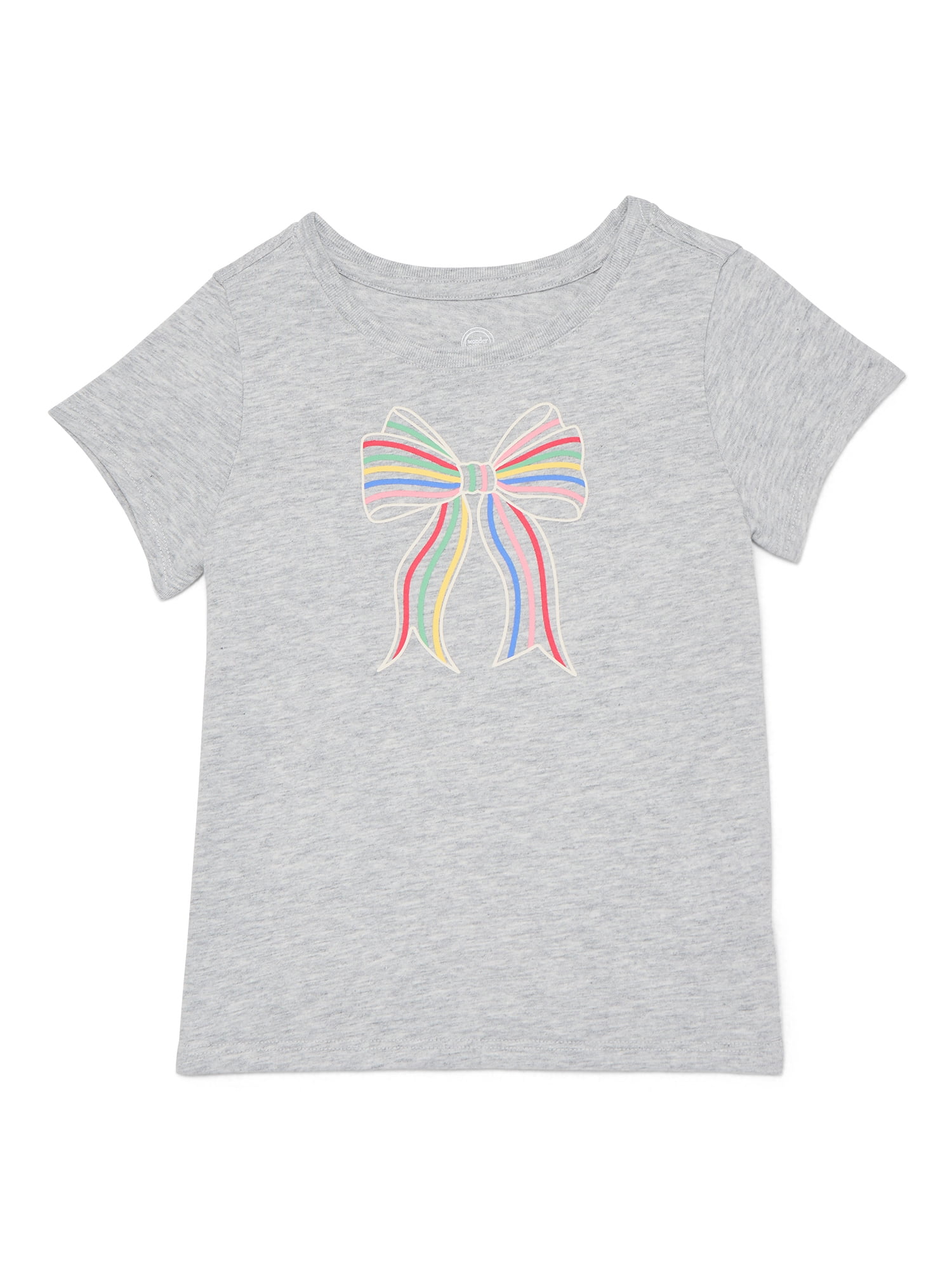 Wonder Nation Toddler Girls Tee with Short Sleeves, Sizes 18M-5T