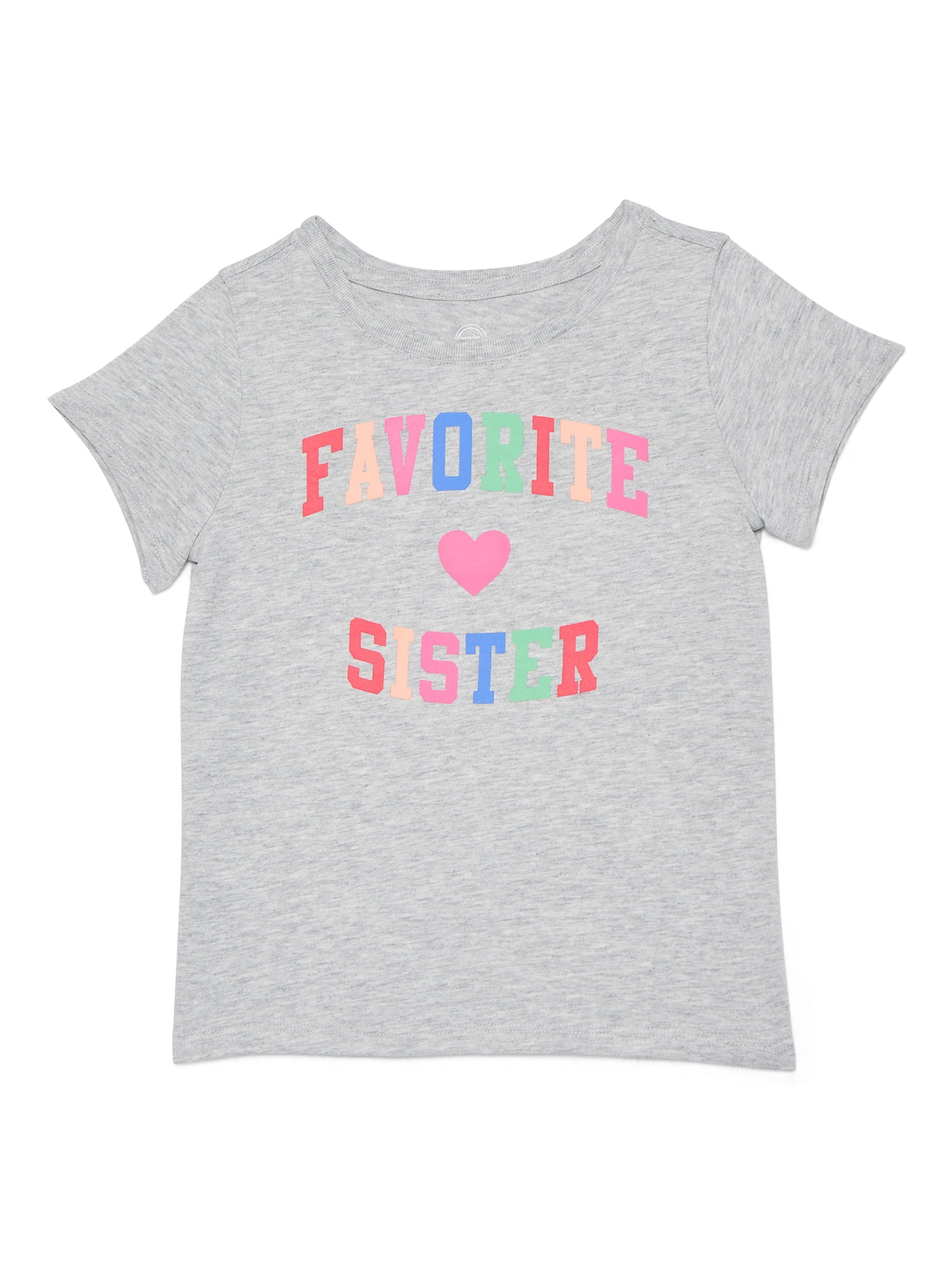 Wonder Nation Toddler Girls Tee with Short Sleeves, Sizes 18M-5T