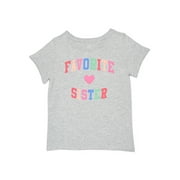 Wonder Nation Toddler Girls Tee with Short Sleeves, Sizes 18M-5T