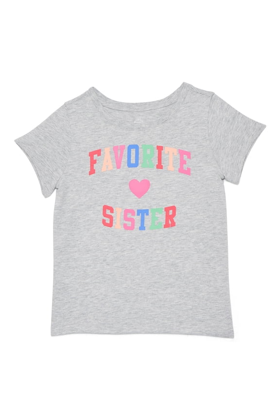 Toddler Girls Tee with Short Sleeves, Sizes 18M-5T
