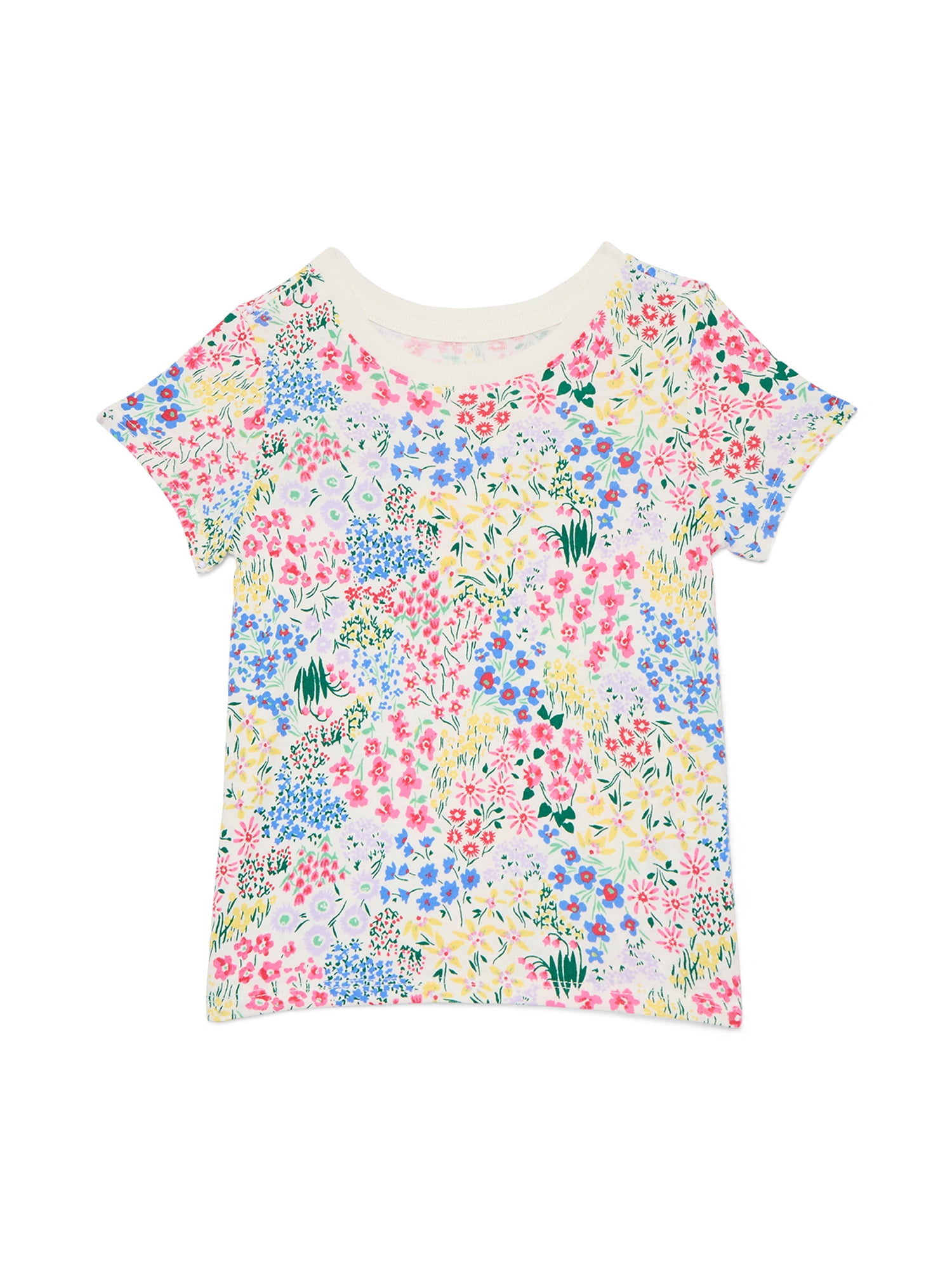 Wonder Nation Toddler Girls Tee with Short Sleeves, Sizes 18M-5T