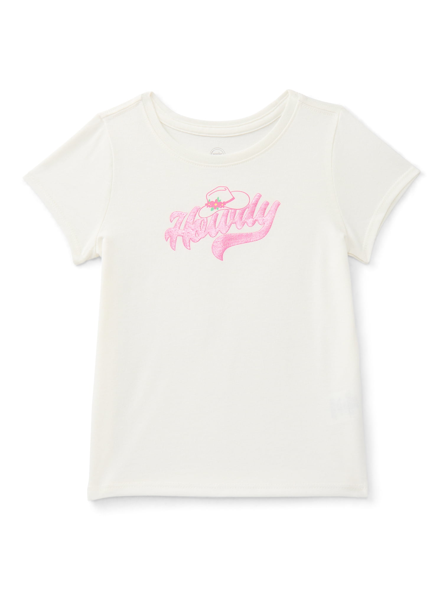 Wonder Nation Toddler Girls Tee with Short Sleeves, Sizes 18M-5T