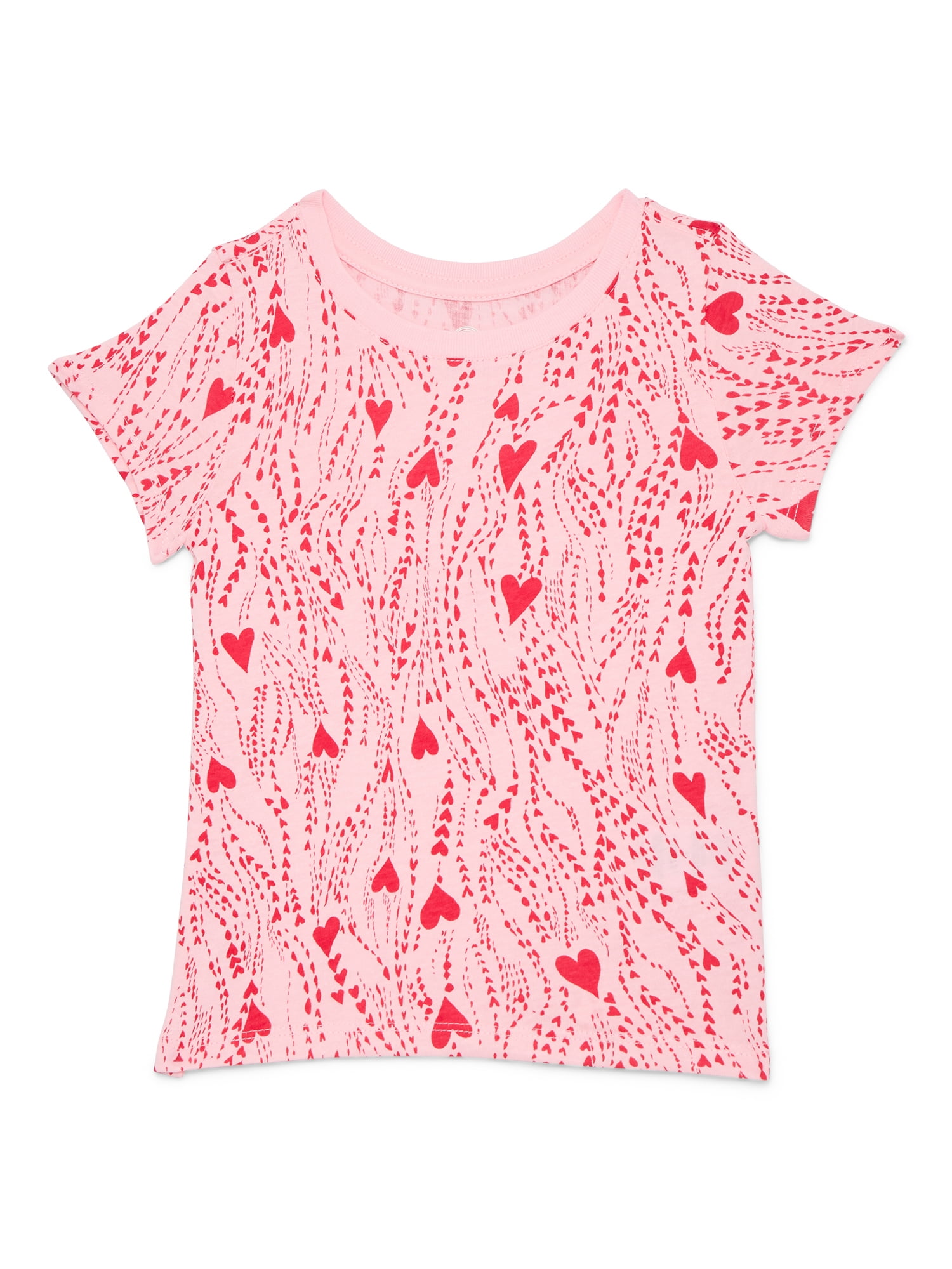 Wonder Nation Toddler Girls Tee with Short Sleeves, Sizes 18M-5T