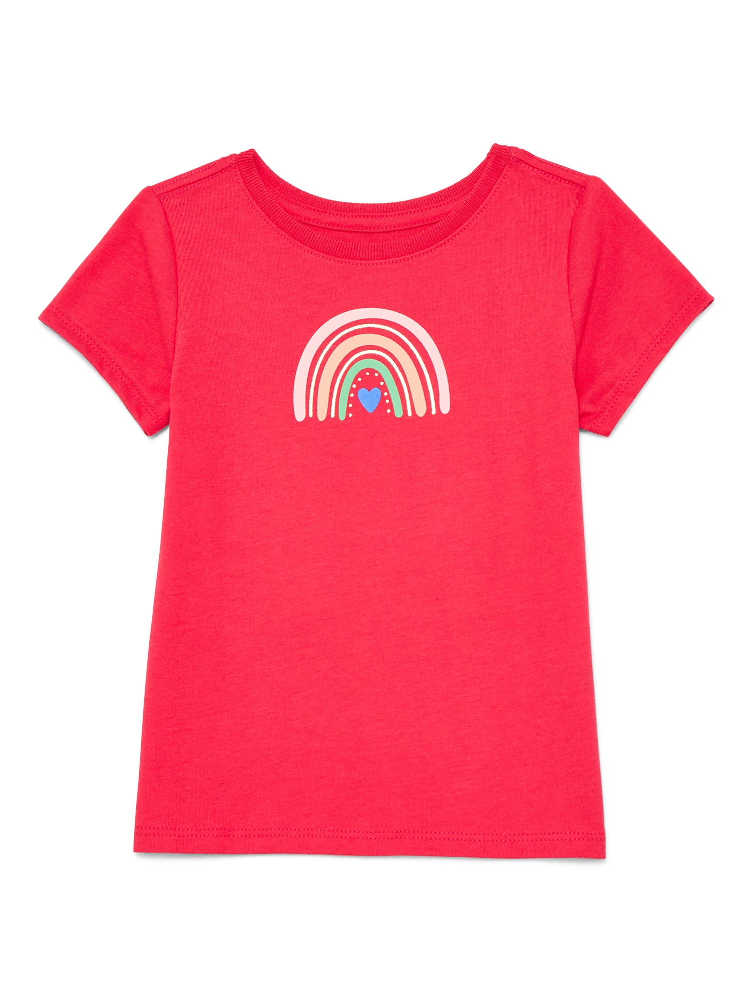 Wonder Nation Toddler Girls Tee with Short Sleeves, Sizes 18M-5T