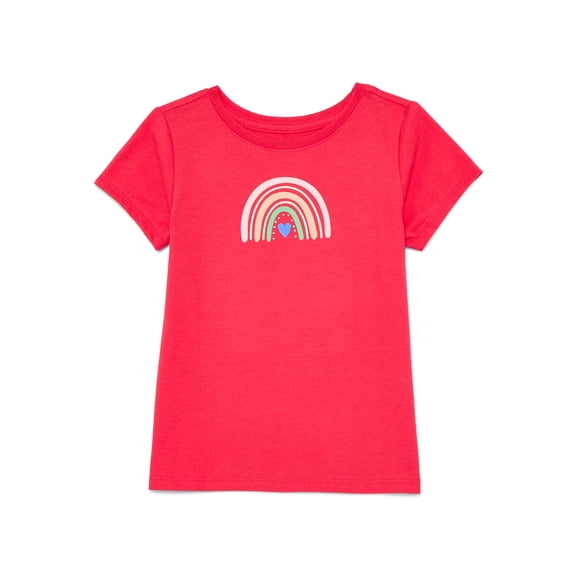 Wonder Nation Toddler Girls Tee with Short Sleeves, Sizes 18M-5T