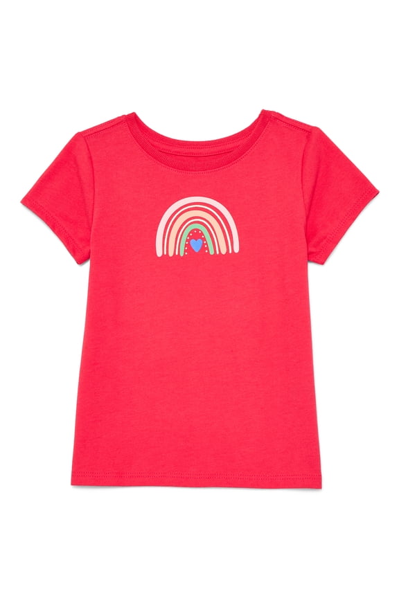 Toddler Girls Tee with Short Sleeves, Sizes 18M-5T