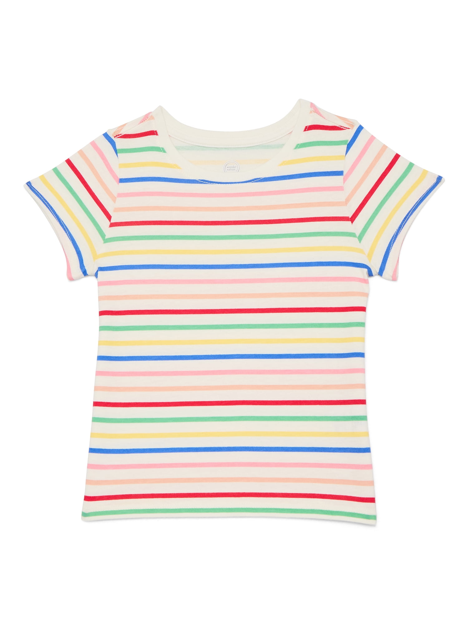 Wonder Nation Toddler Girls Tee with Short Sleeves, Sizes 18M-5T