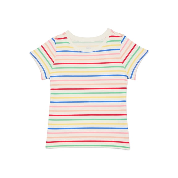 Wonder Nation Toddler Girls Tee with Short Sleeves, Sizes 18M-5T