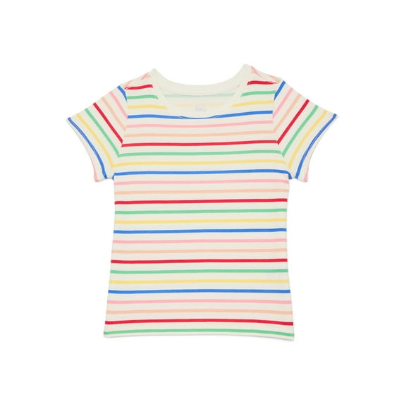 Wonder Nation Toddler Girls Tee with Short Sleeves, Sizes 18M-5T