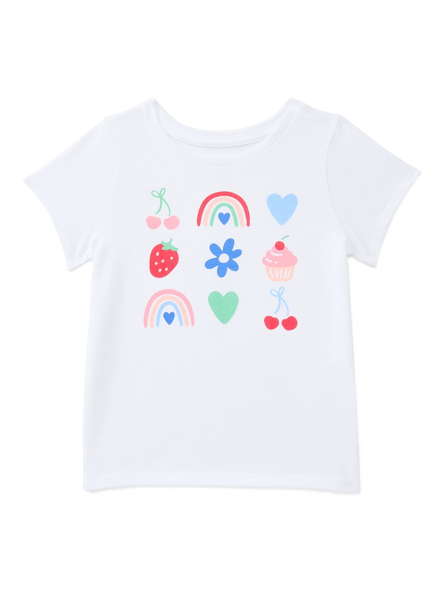 Wonder Nation Toddler Girls Tee with Short Sleeves, Sizes 18M-5T