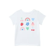 Wonder Nation Toddler Girls Tee with Short Sleeves, Sizes 18M-5T